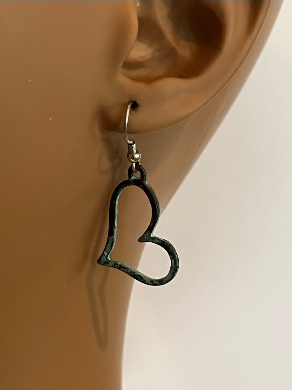 Patina Heart Earrings